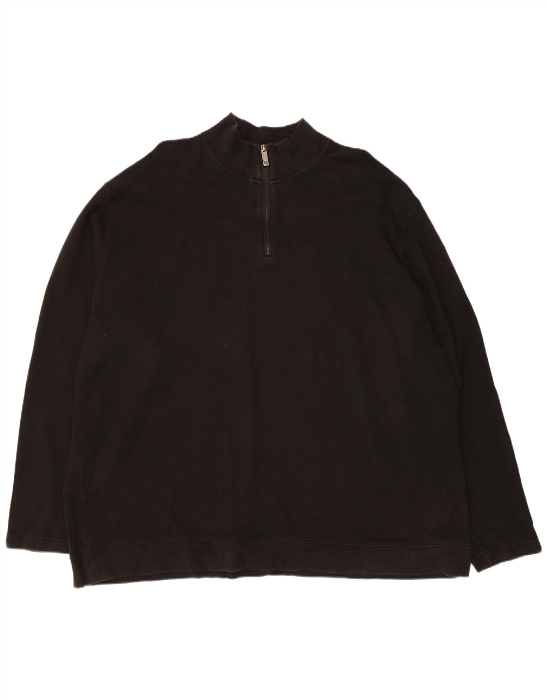 EDDIE BAUER Mens Zip Neck Sweatshirt Jumper XL Black Cotton
