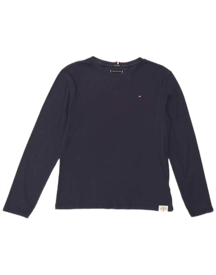 TOMMY HILFIGER Boys Top Long Sleeve 11-12 Years Navy Blue Cotton