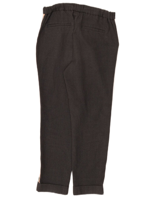 Marks & Spencer Womens Tapered Cropped Trousers UK 8 Small W28 L25 Grey