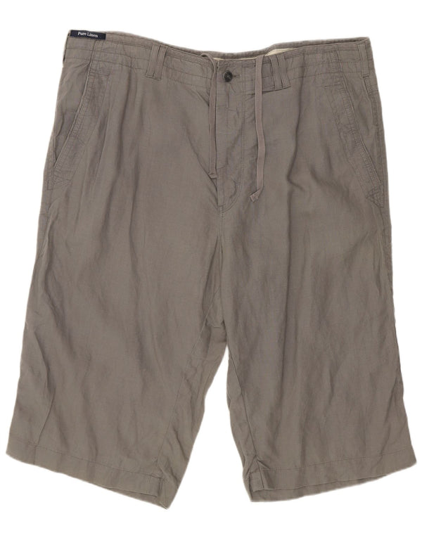 Marks & Spencer Mens Chino Shorts W38 XL Grey Linen