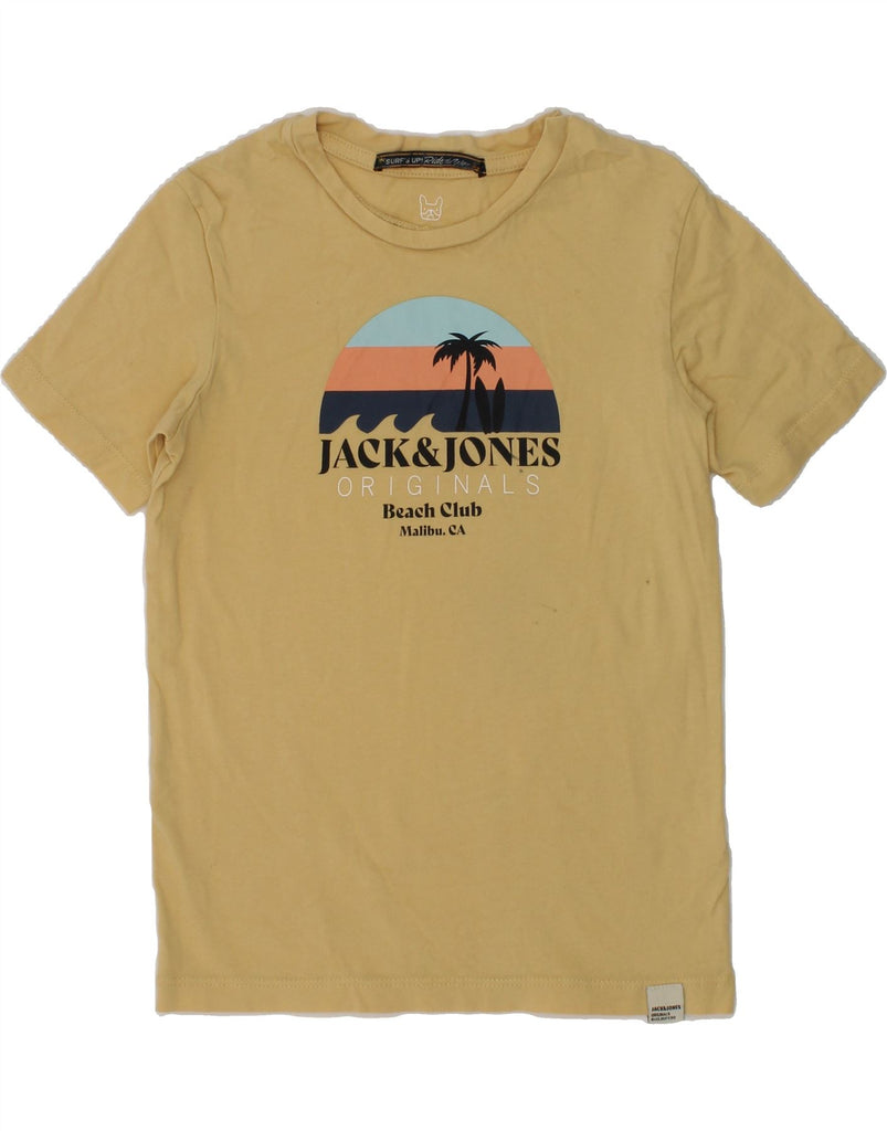 JACK & JONES Boys Graphic T-Shirt Top 7-8 Years Yellow | Vintage Jack & Jones | Thrift | Second-Hand Jack & Jones | Used Clothing | Messina Hembry 