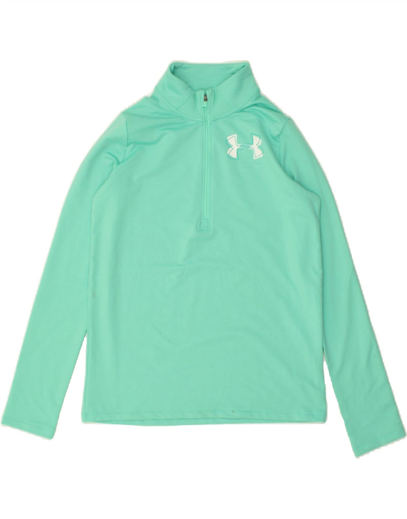 UNDER ARMOUR Boys Zip Neck Pullover Tracksuit Top 15-16 Years XL Green | Vintage Under Armour | Thrift | Second-Hand Under Armour | Used Clothing | Messina Hembry 