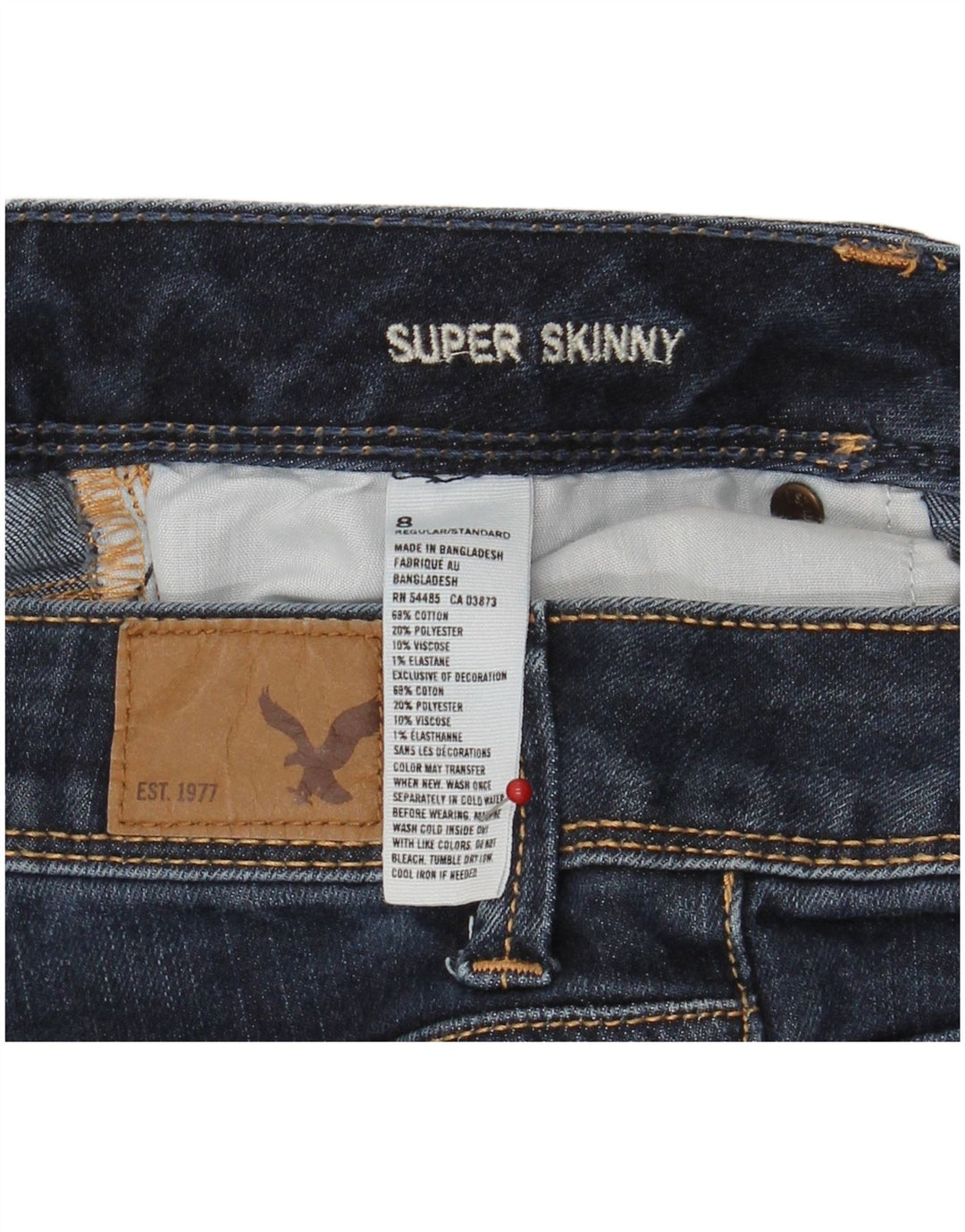 AMERICAN EAGLE Womens Super Skinny Jeans US 8 Medium W30 L28 Navy Blue