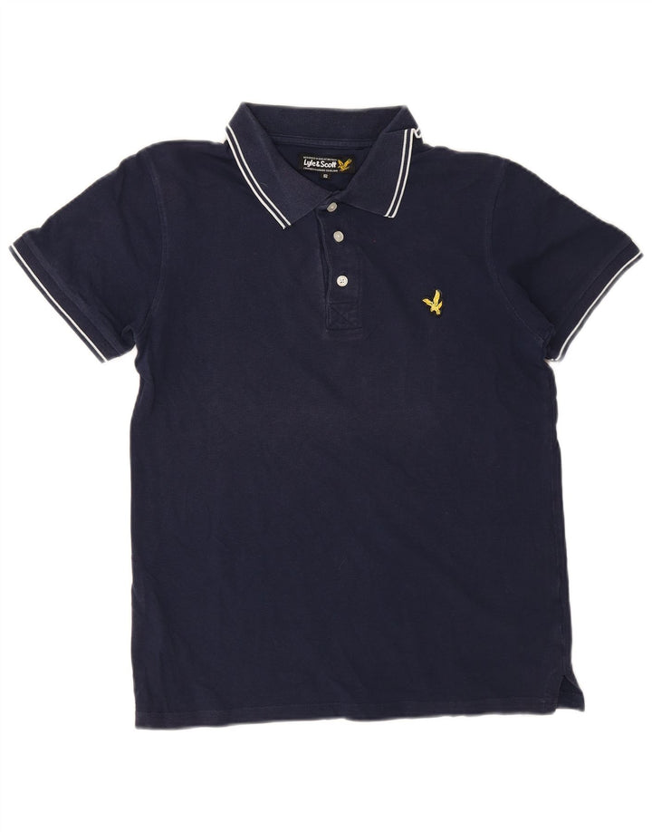 Lyle & Scott Mens Polo Shirt Small Navy Blue Cotton