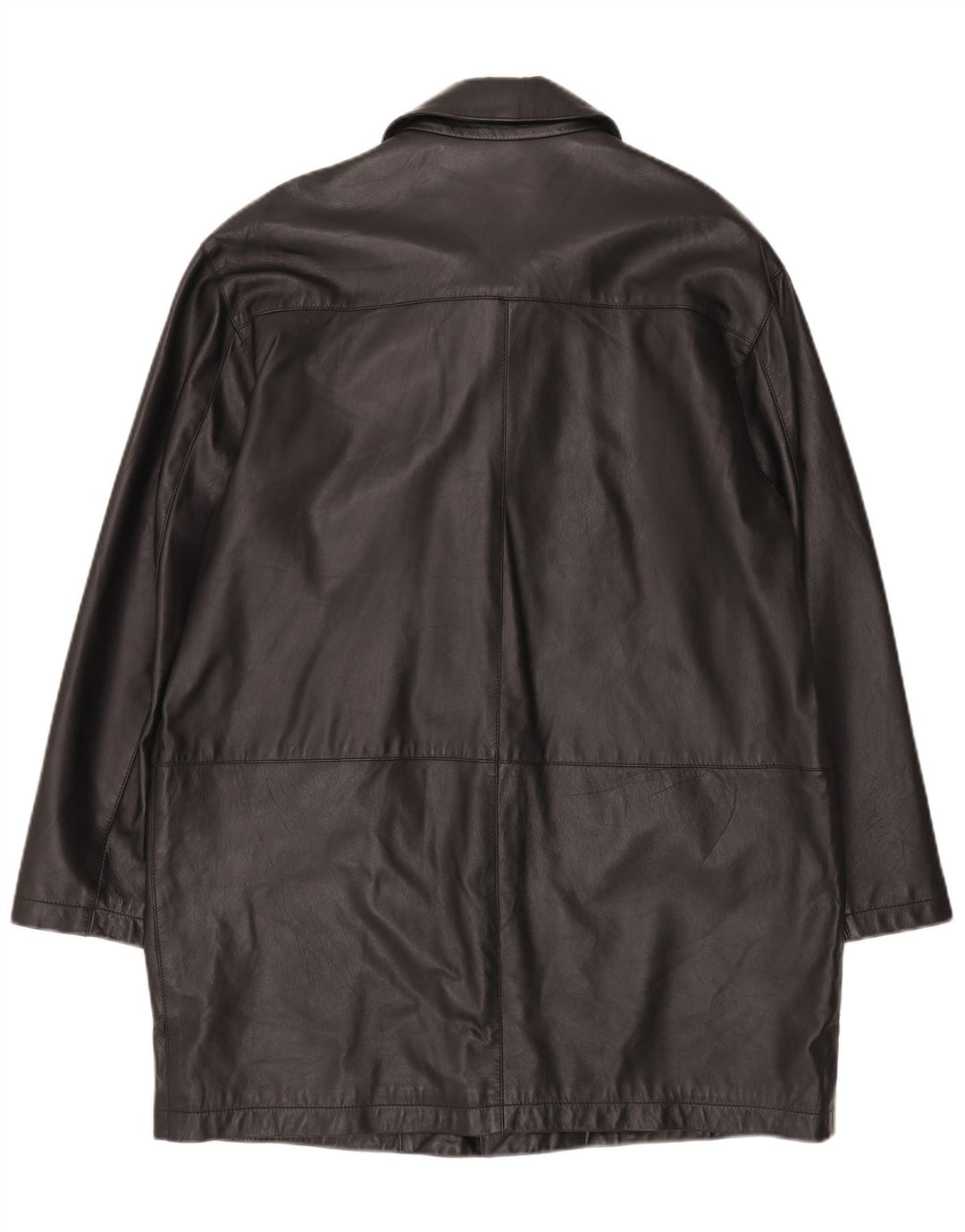 Vintage Mens Leather Coat IT 50 Large Black