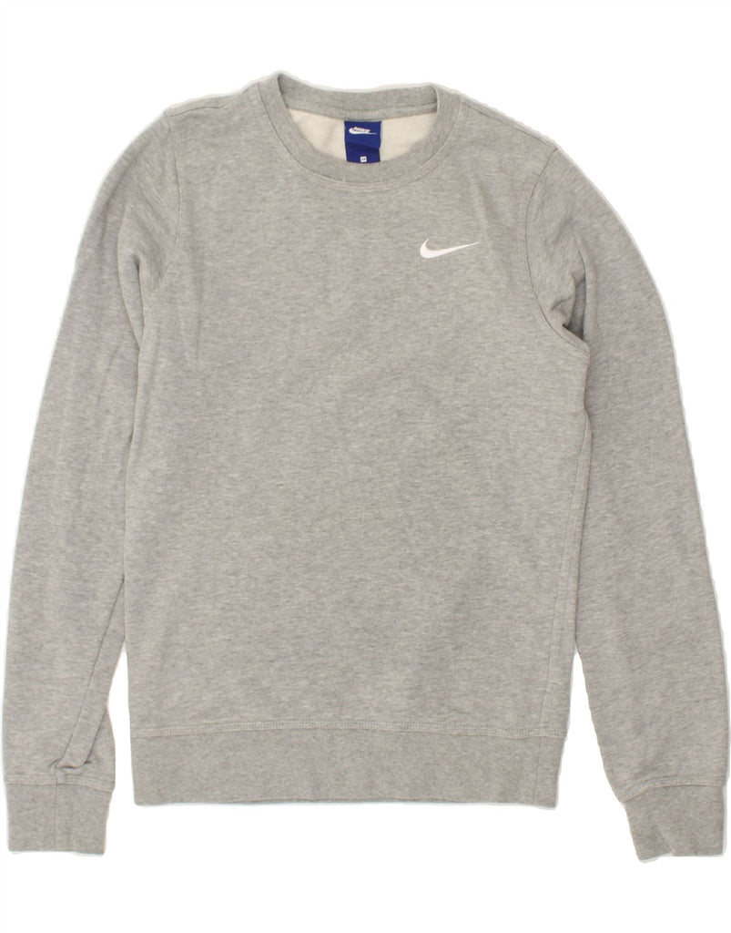 NIKE Womens Sweatshirt Jumper UK 6 XS Grey Cotton | Vintage Nike | Thrift | Second-Hand Nike | Used Clothing | Messina Hembry 