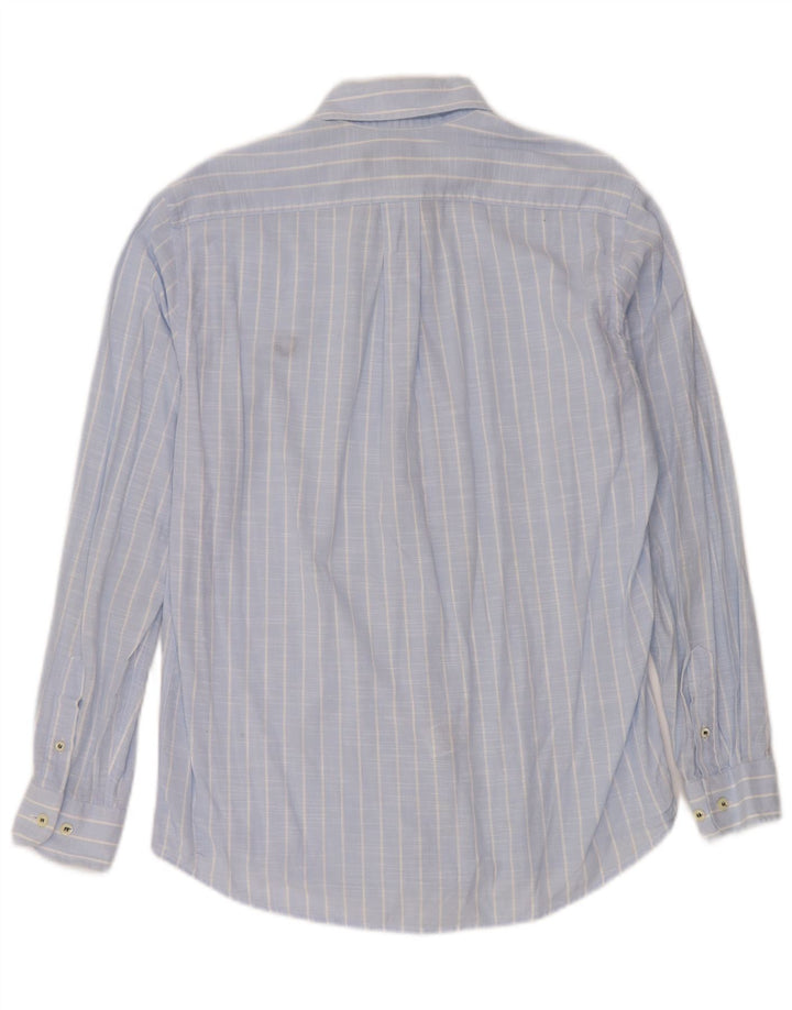 FRED PERRY Mens Shirt Small Blue Striped Cotton