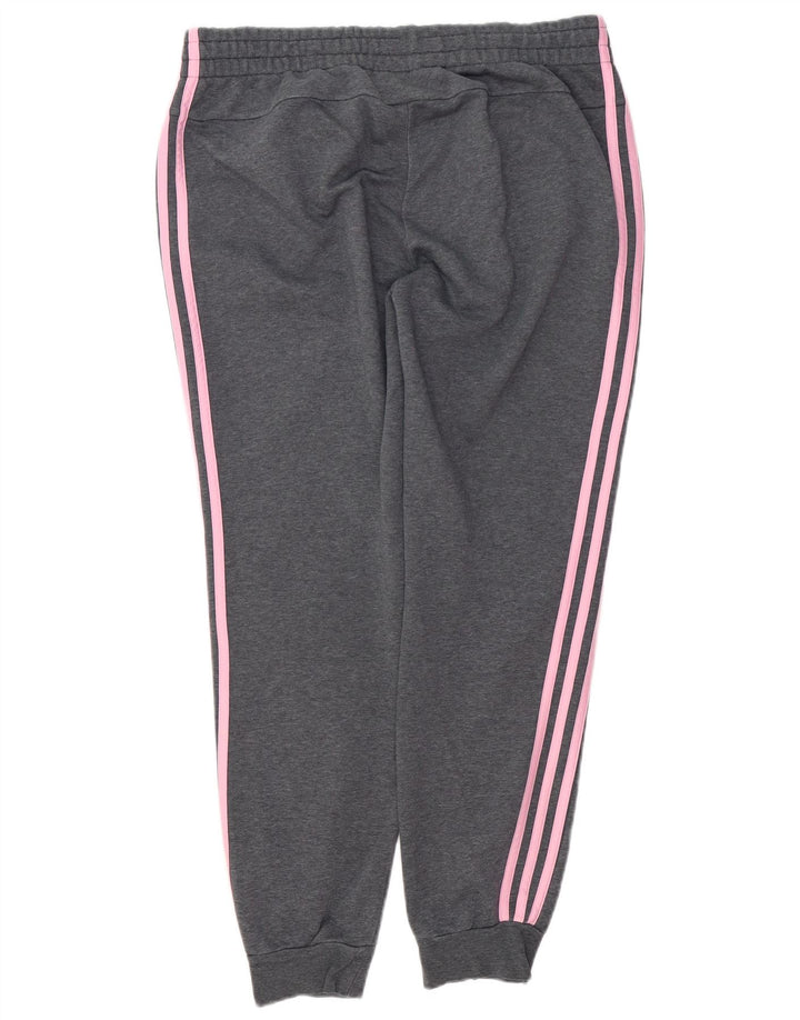 ADIDAS Womens Tracksuit Trousers Joggers UK 16/18 Large  Grey Flecked