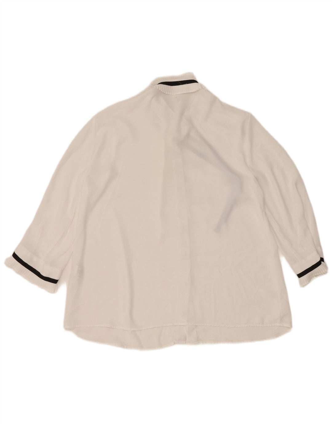 Zara Womens 3/4 Sleeve Shirt Blouse UK 14 Medium White Polyester