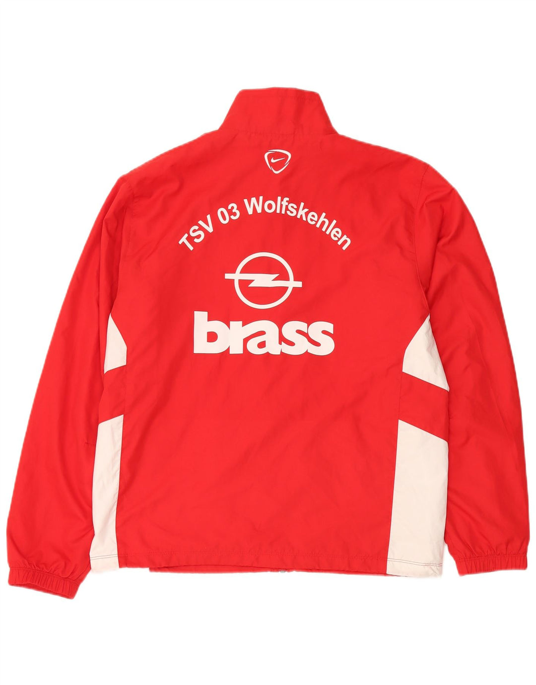 Nike Mens Graphic Tracksuit Top Jacket Large Red Colourblock Polyester