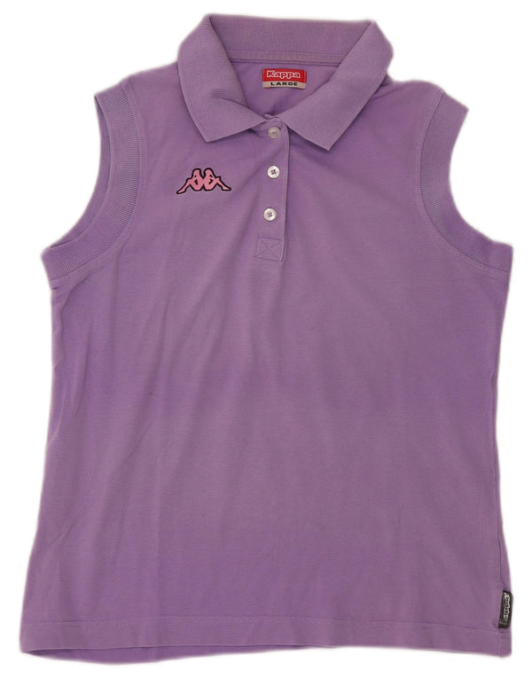 Kappa Womens Sleeveless Polo Shirt UK 14 Large Purple
