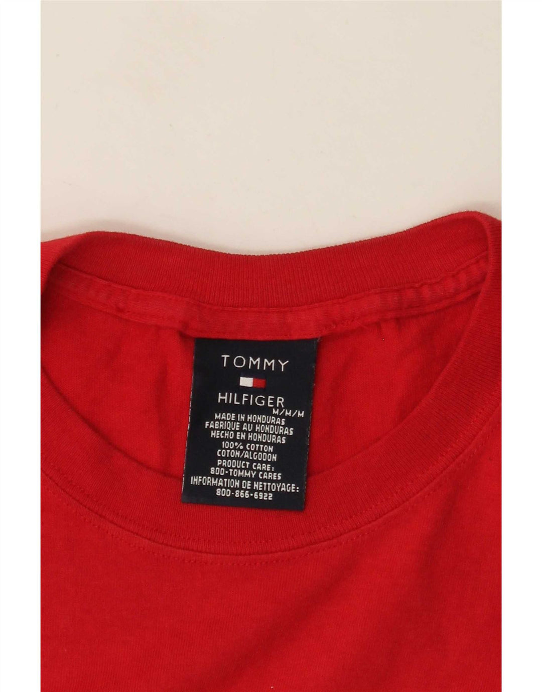 Tommy Hilfiger Mens Graphic T-Shirt Top Medium Red Cotton