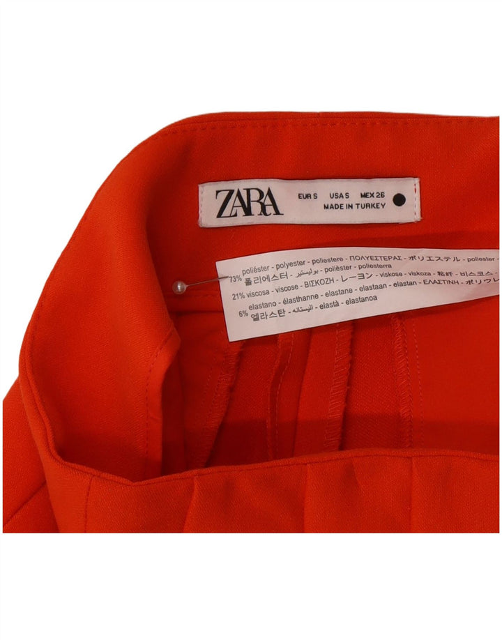 Zara Womens High Waist Pegged Casual Shorts Small W26 Orange Polyester