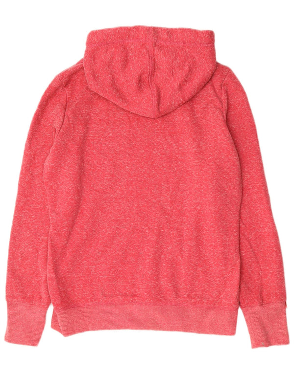 Superdry Womens Graphic Hoodie Jumper UK 16 Large Red Flecked Polyester