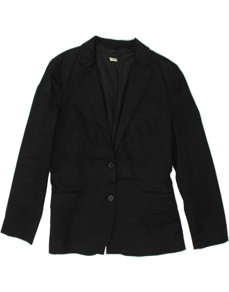 J. CREW Womens 2 Button Blazer Jacket US 6 Medium Black Cotton | Vintage J. Crew | Thrift | Second-Hand J. Crew | Used Clothing | Messina Hembry 
