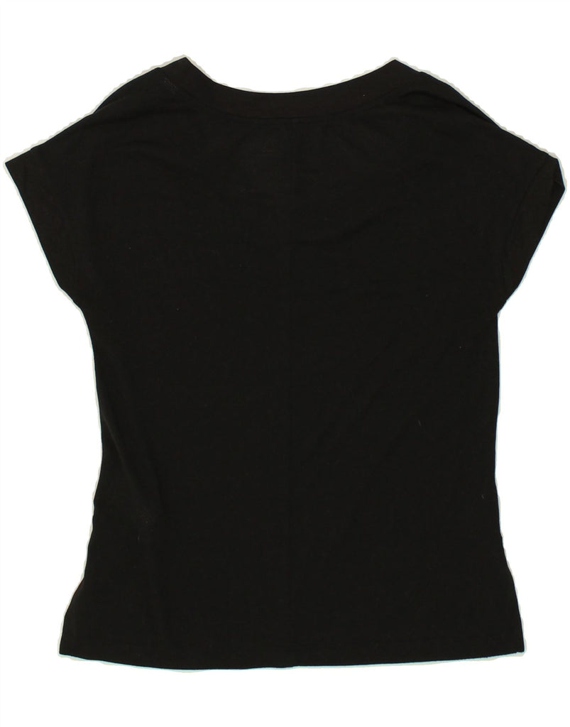 REEBOK Womens T-Shirt Top UK 6 XS Black Polyester | Vintage Reebok | Thrift | Second-Hand Reebok | Used Clothing | Messina Hembry 