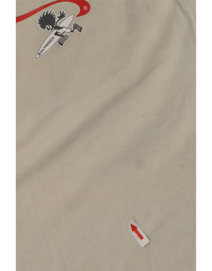 Saltrock Mens Graphic T-Shirt Top Large Off White Cotton