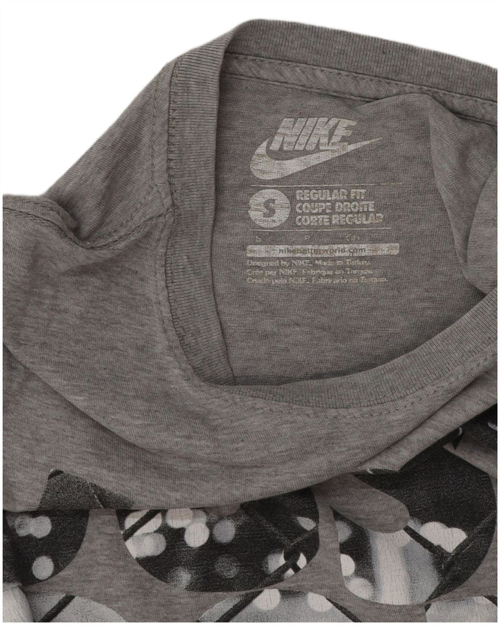 Nike Mens Regular Fit Graphic T-Shirt Top Small Grey Cotton