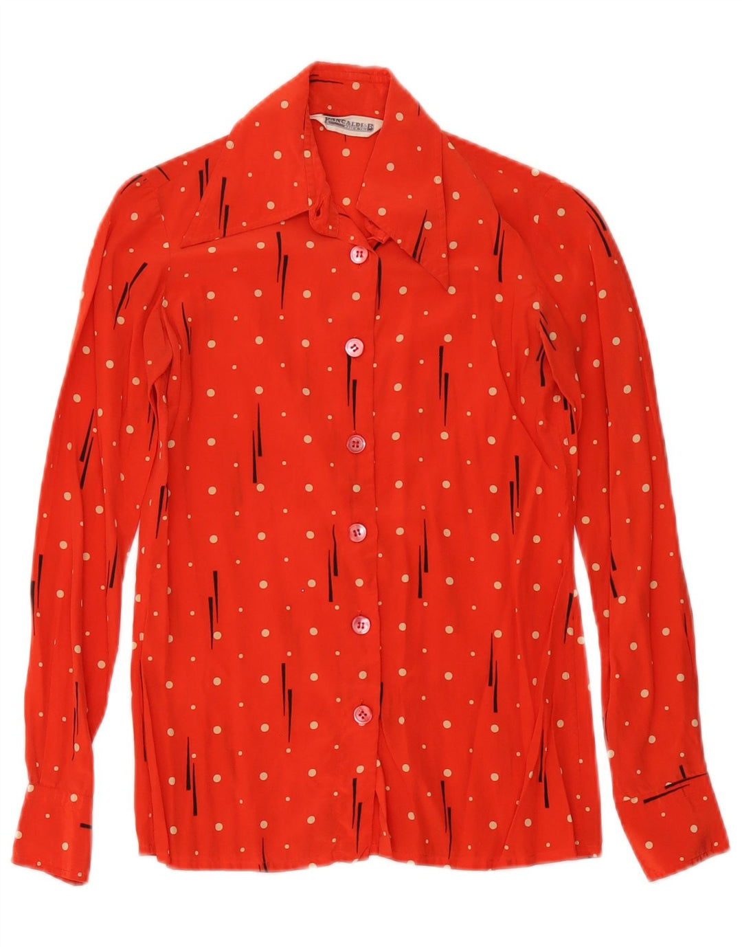 Pancaldi & B Womens Shirt Blouse US 00 2XS Red Spotted