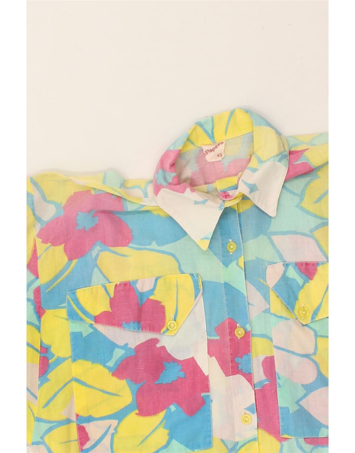 VINTAGE Womens Shirt Dress IT 42 Medium Multicoloured Floral Cotton Vintage Vintage and Second-Hand Vintage from Messina Hembry 