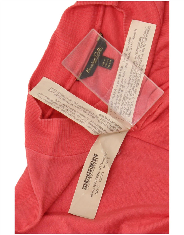 Massimo Dutti Womens Top Long Sleeve UK 18 XL Pink Lyocell