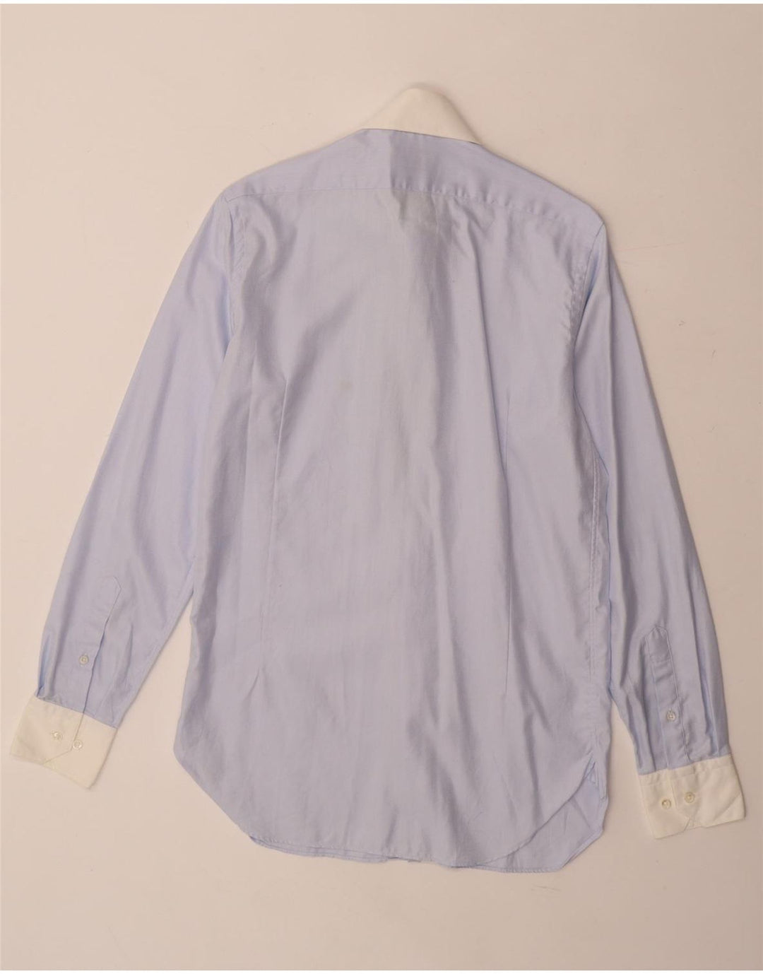 Massimo Dutti Mens Shirt Size 38 15 Medium Blue Herringbone