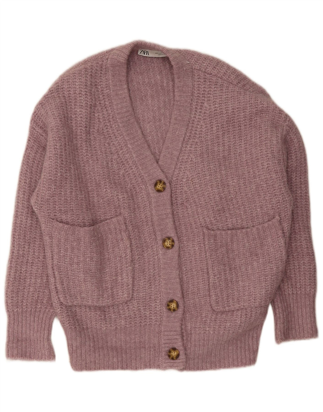 Zara Womens Oversized Cardigan Sweater UK 10 Small Pink