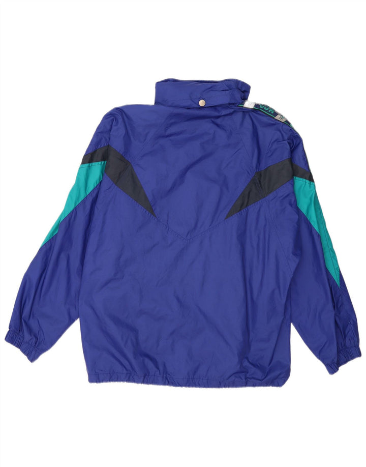 Brugi Mens Hooded Windbreaker Jacket UK 38 Medium Navy Blue Colourblock