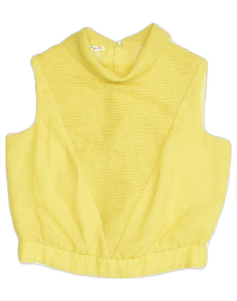 VINTAGE Womens Sleeveless Blouse Top IT 44 Medium Yellow | Vintage Vintage | Thrift | Second-Hand Vintage | Used Clothing | Messina Hembry 