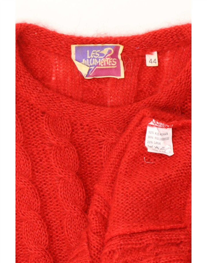 Vintage Womens Crew Neck Jumper Sweater IT 44 Medium Red Mohair