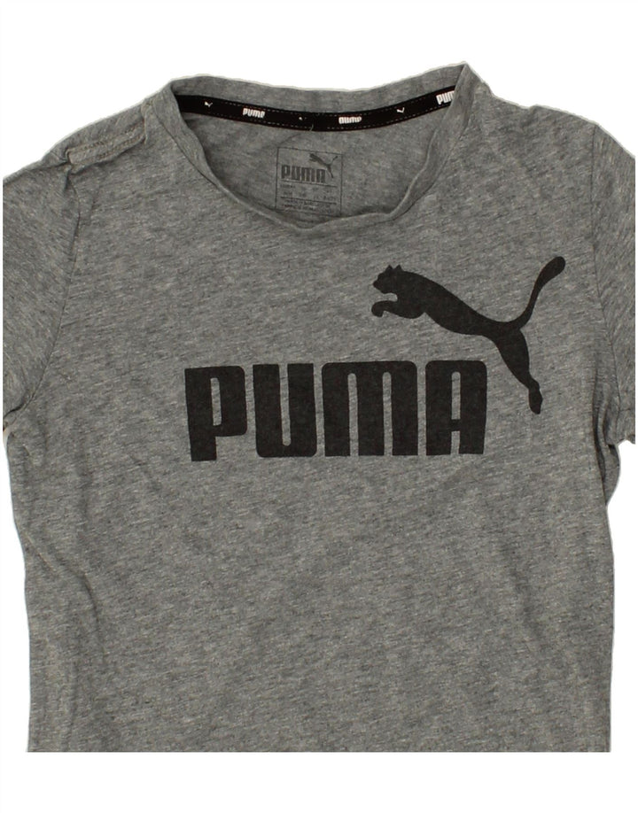 PUMA Boys Graphic T-Shirt Top 9-10 Years Grey Cotton Vintage Puma and Second-Hand Puma from Messina Hembry 