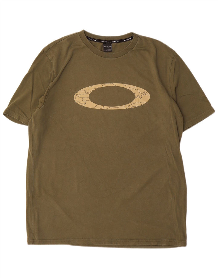 Oakley Mens Custom Fit Graphic T-Shirt Top XL Khaki