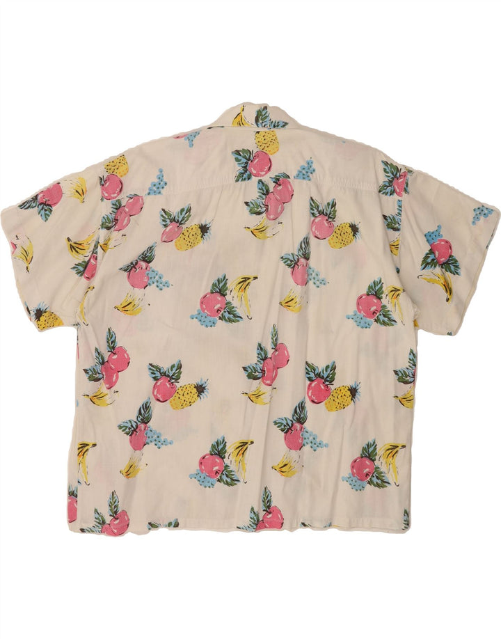 C&A Womens Oversized Abstract Pattern Shirt EU 40 Medium White Vintage C&A and Second-Hand C&A from Messina Hembry 