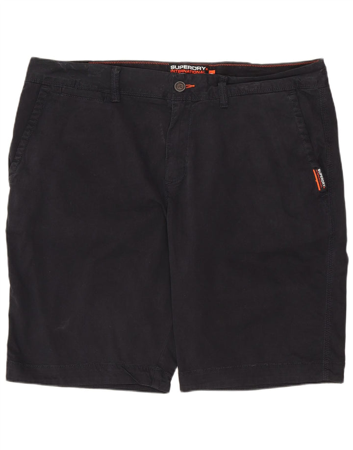SUPERDRY Mens Slim Fit Chino Shorts W36 Large Black Cotton