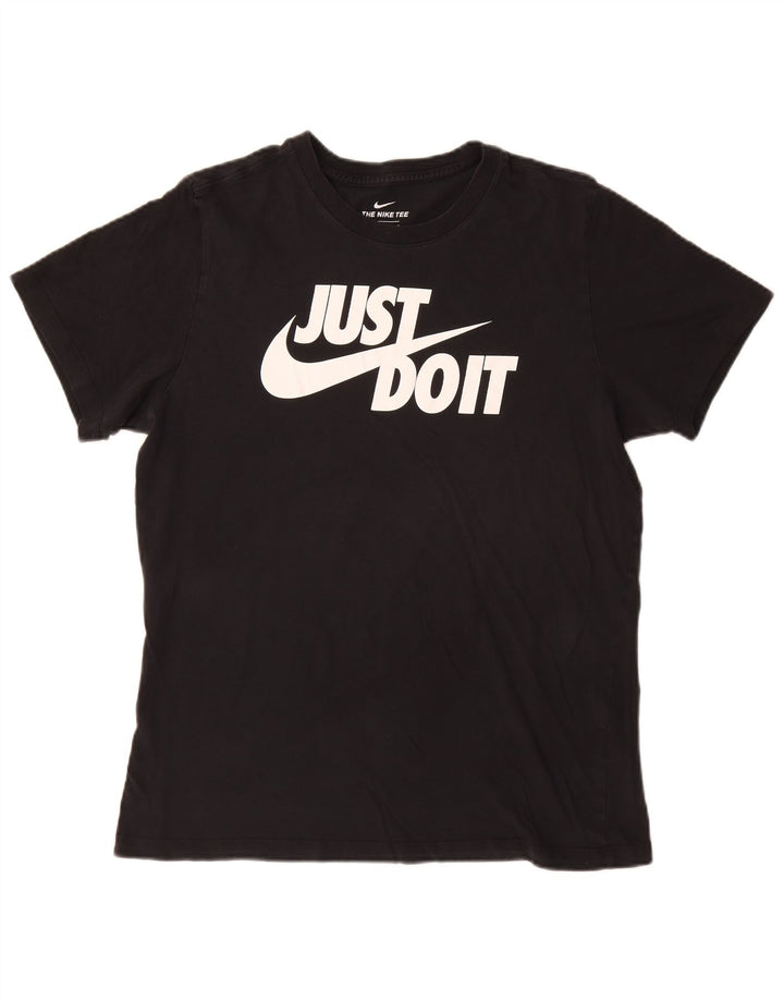 Nike Mens Graphic T-Shirt Top Large Black Cotton
