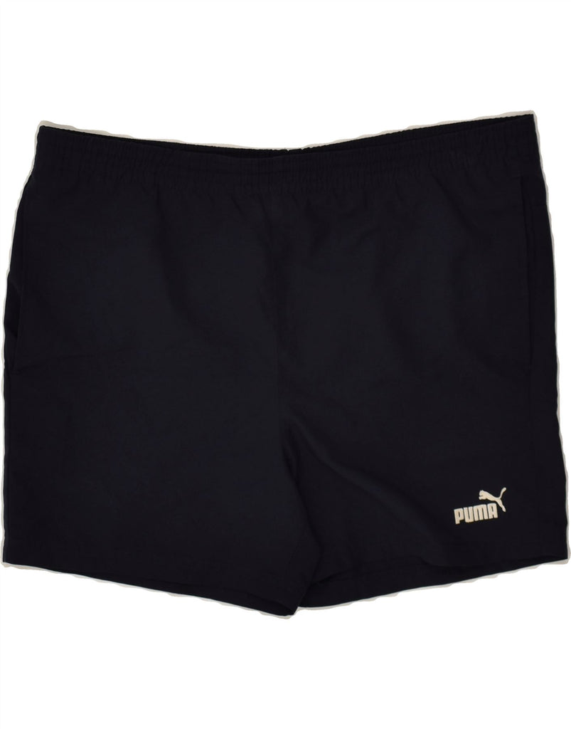 PUMA Mens Sport Shorts Medium Navy Blue | Vintage Puma | Thrift | Second-Hand Puma | Used Clothing | Messina Hembry 