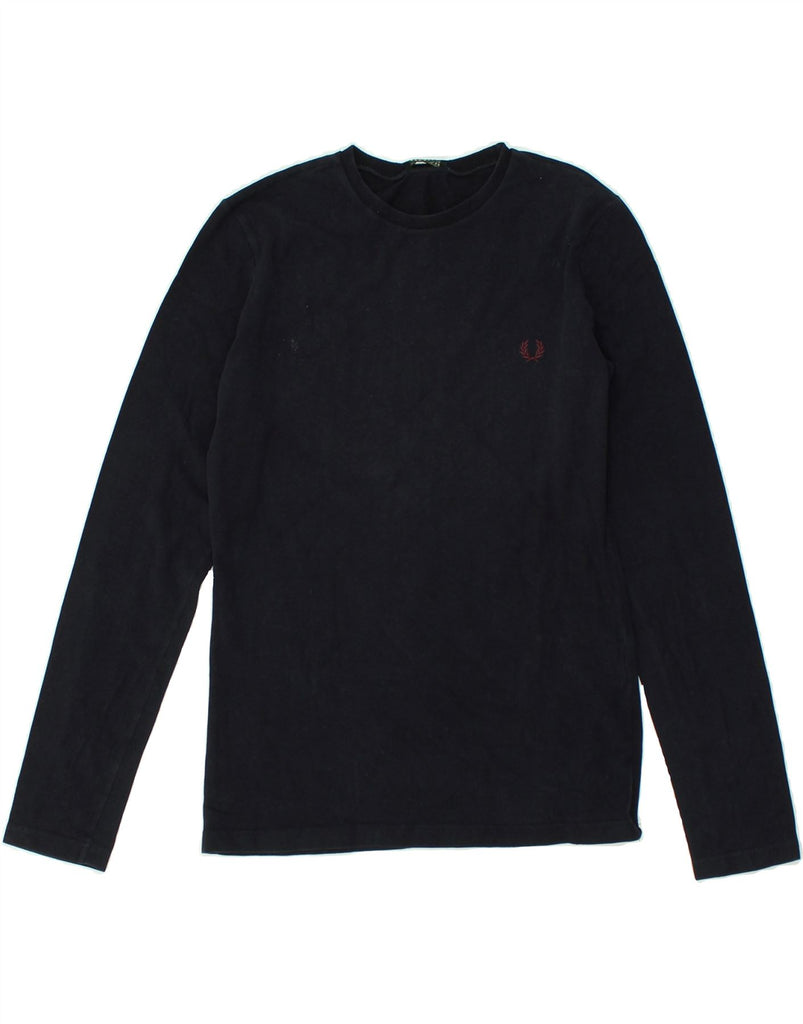 FRED PERRY Boys Top Long Sleeve 15-16 Years XL Black Cotton | Vintage Fred Perry | Thrift | Second-Hand Fred Perry | Used Clothing | Messina Hembry 