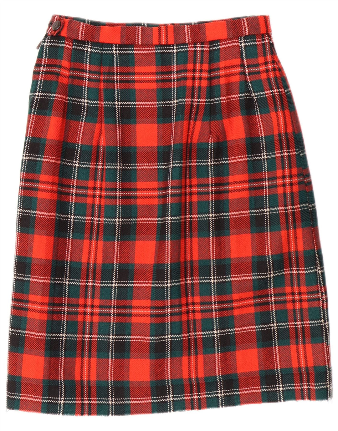 VINTAGE Womens 2 Piece Skirt Set EU 42 Large W28 L23 Red Check Wool