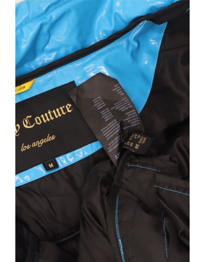 Juicy Couture Womens Oversized Padded Coat UK 14 Medium Blue Polyurethane