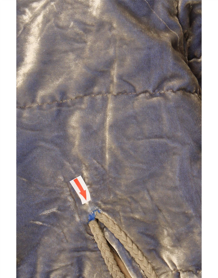 Cipriani Womens Velvet Padded Jacket IT 42 Medium Blue