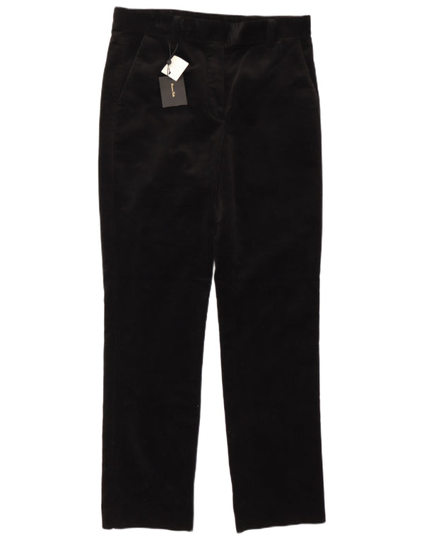Massimo Dutti Womens Straight Corduroy Trousers EU 40 Medium W30 L30 Black