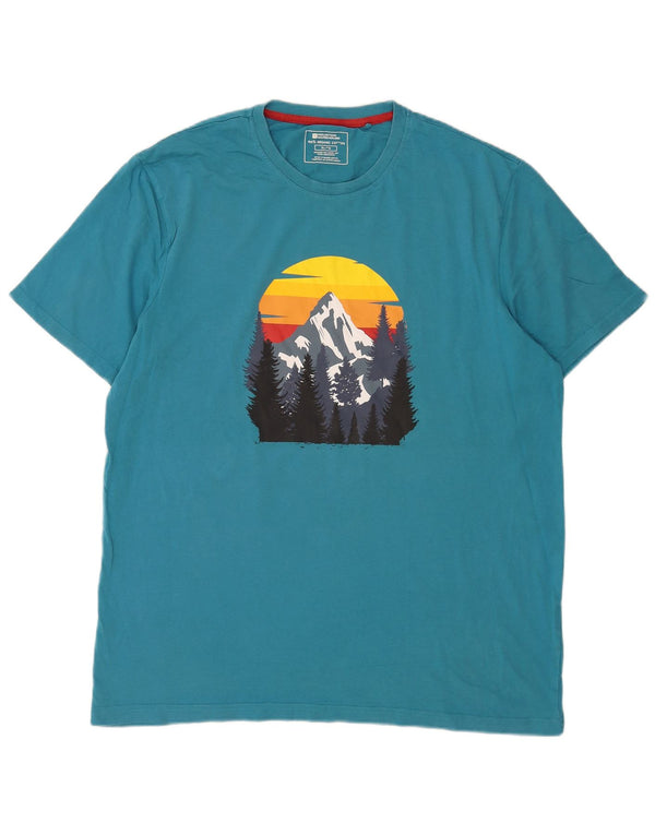 Mountain Warehouse Mens Graphic T-Shirt Top XL Blue Cotton