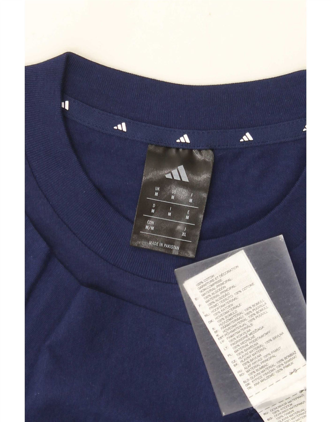 Adidas Mens Graphic T-Shirt Top Medium Navy Blue Cotton