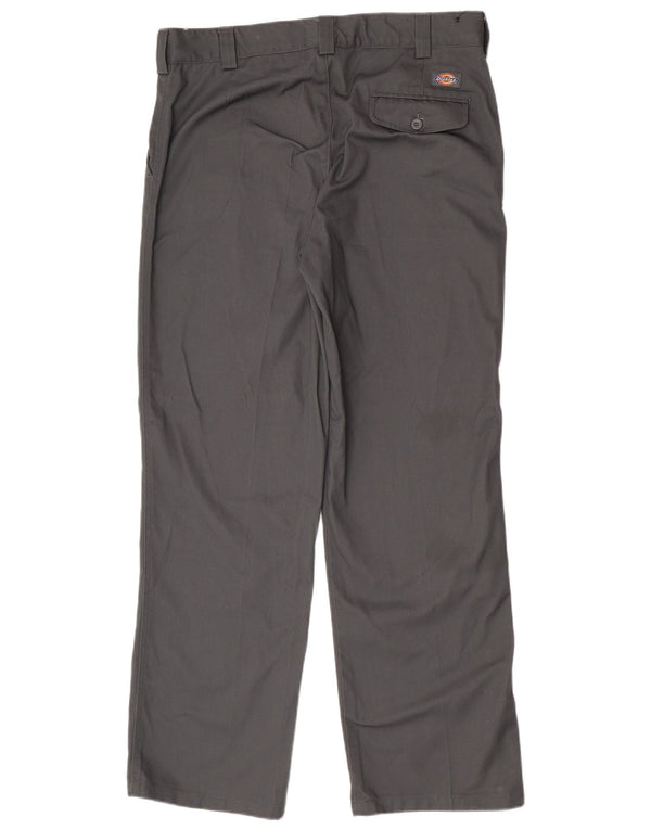 Dickies Mens Straight Chino Trousers W38 L32 Grey Polyester