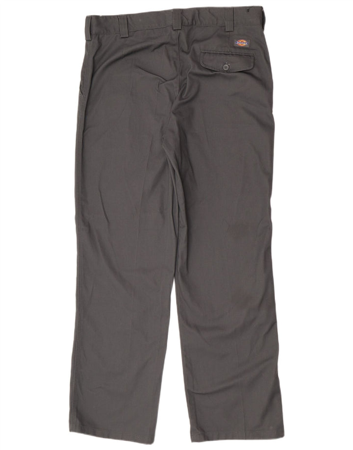 Dickies Mens Straight Chino Trousers W38 L32 Grey Polyester
