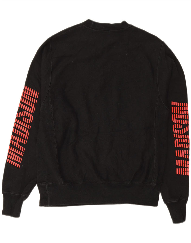 CHAMPION Mens Graphic Sweatshirt Jumper Small Black Cotton Vintage Champion and Second-Hand Champion from Messina Hembry 