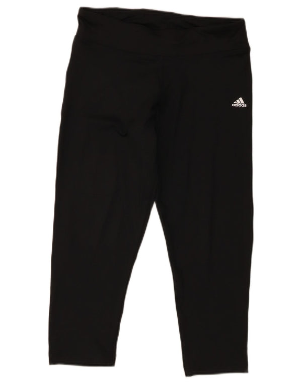 Adidas Womens Climalite Capri Leggings UK 10 Small Black Polyester