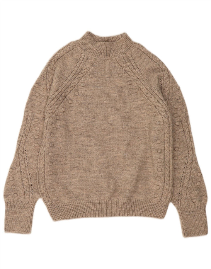 Marks & Spencer Womens Turtle Neck Jumper Sweater UK 10 Small Beige