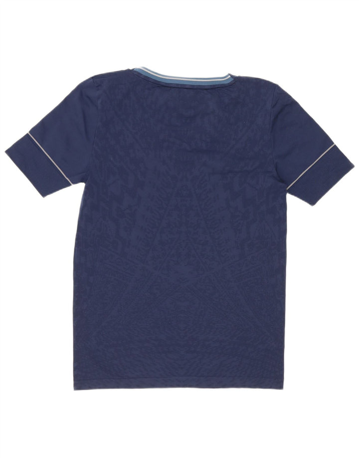 Adidas Womens Running Abstract Pattern T-Shirt Top UK 8/10 Small Navy Blue