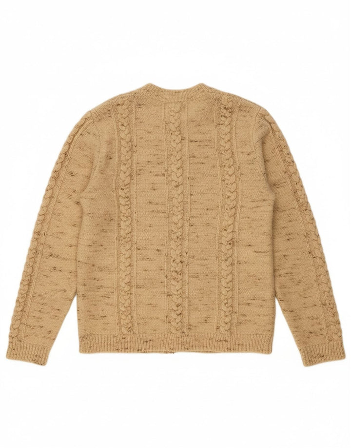 MOSCHEN MODELL Womens Trachten Cardigan Sweater EU 50 3XL Beige Flecked